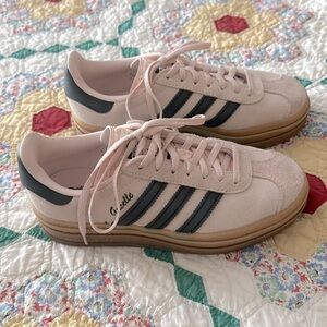 adidas Gazelle Pink and Black Platform Sneakers